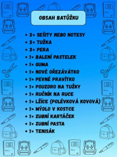 batůžky seznam